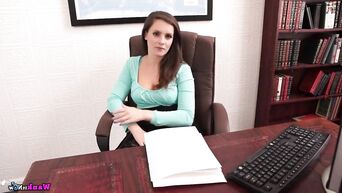 Juicy bosslady undresses and teases subordinate in office