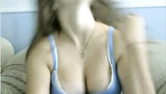 Awesome chick works great with hands in front of webcam