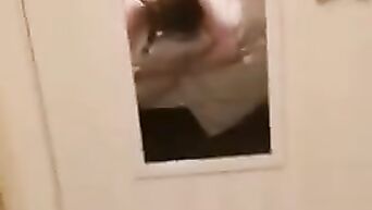 Hot butt bimbo fiance pounded inside front of mirror