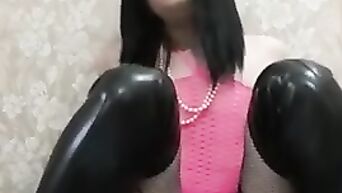 Stupid whore is ordered to asshole on a vibrator