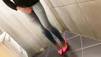 Desperate Pissing into my Jeans next he Peeing on Me and on end offer him
