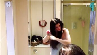 Spy cam porn: naked sister in bathroom
