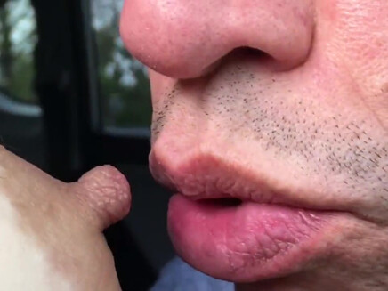 Public oral sex with cheap slut in parking lot - amateur close up